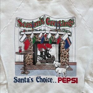 Pepsi Vintage Holiday Sweatshirt with Santa Graphic